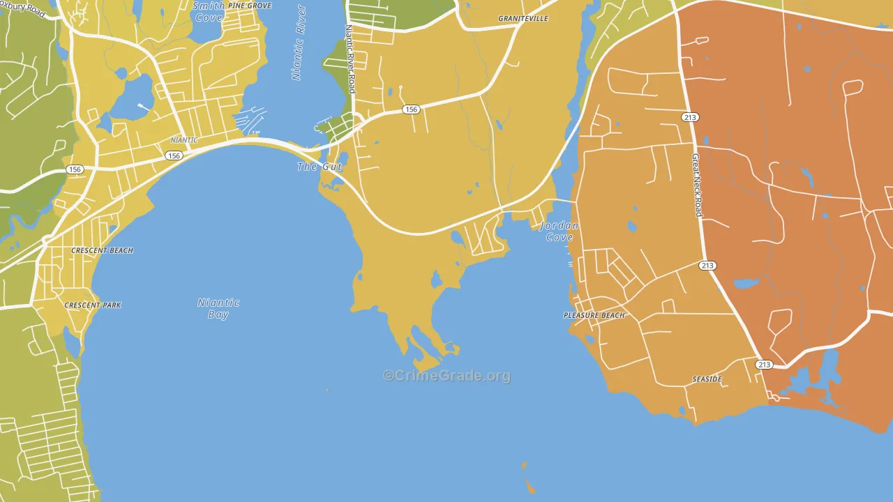Millstone, CT Map of Vehicle Theft Rates