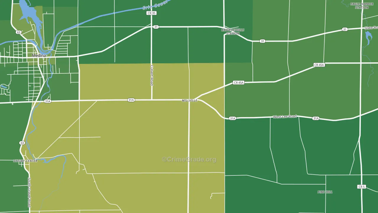 Millville, NY Map of Vehicle Theft Rates