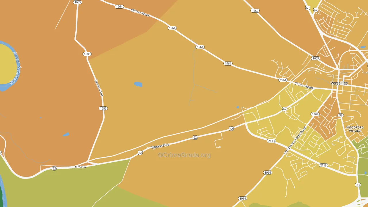 Milner, KY Map of Vehicle Theft Rates