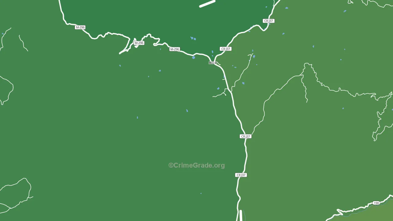 Milo, CA Map of Vehicle Theft Rates