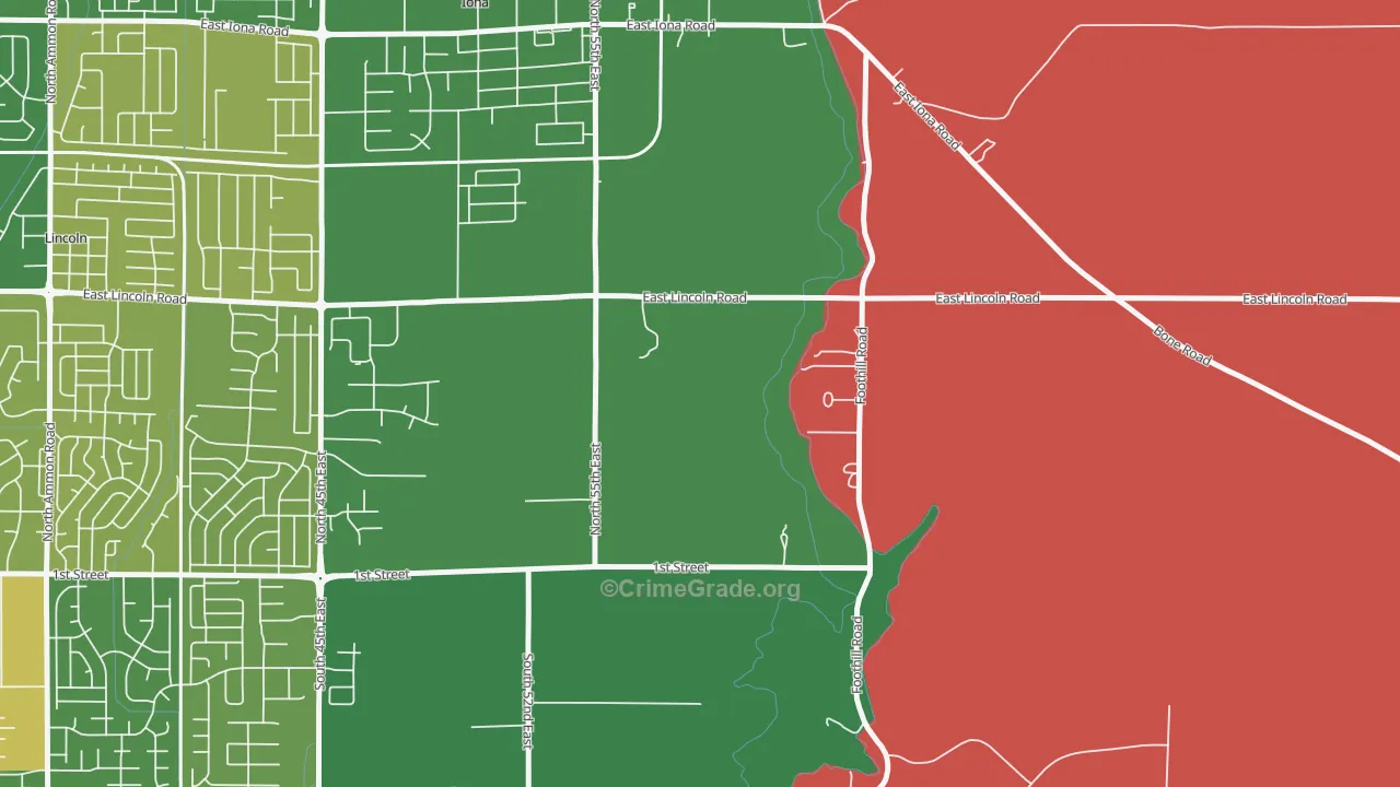 Milo, ID Map of Vehicle Theft Rates