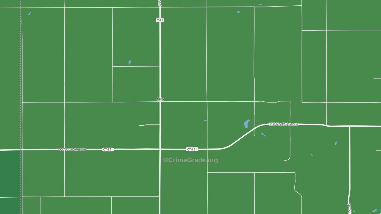 Milo, IL Map of Vehicle Theft Rates