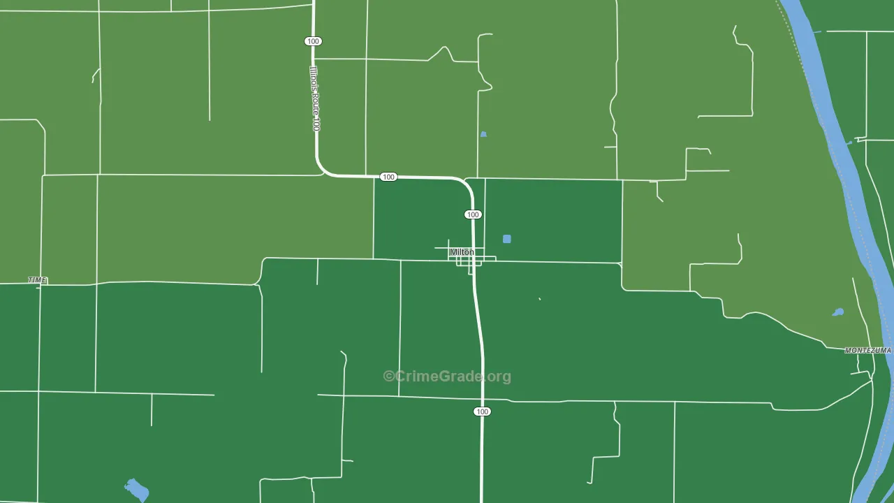 Milton, IL Map of Vehicle Theft Rates