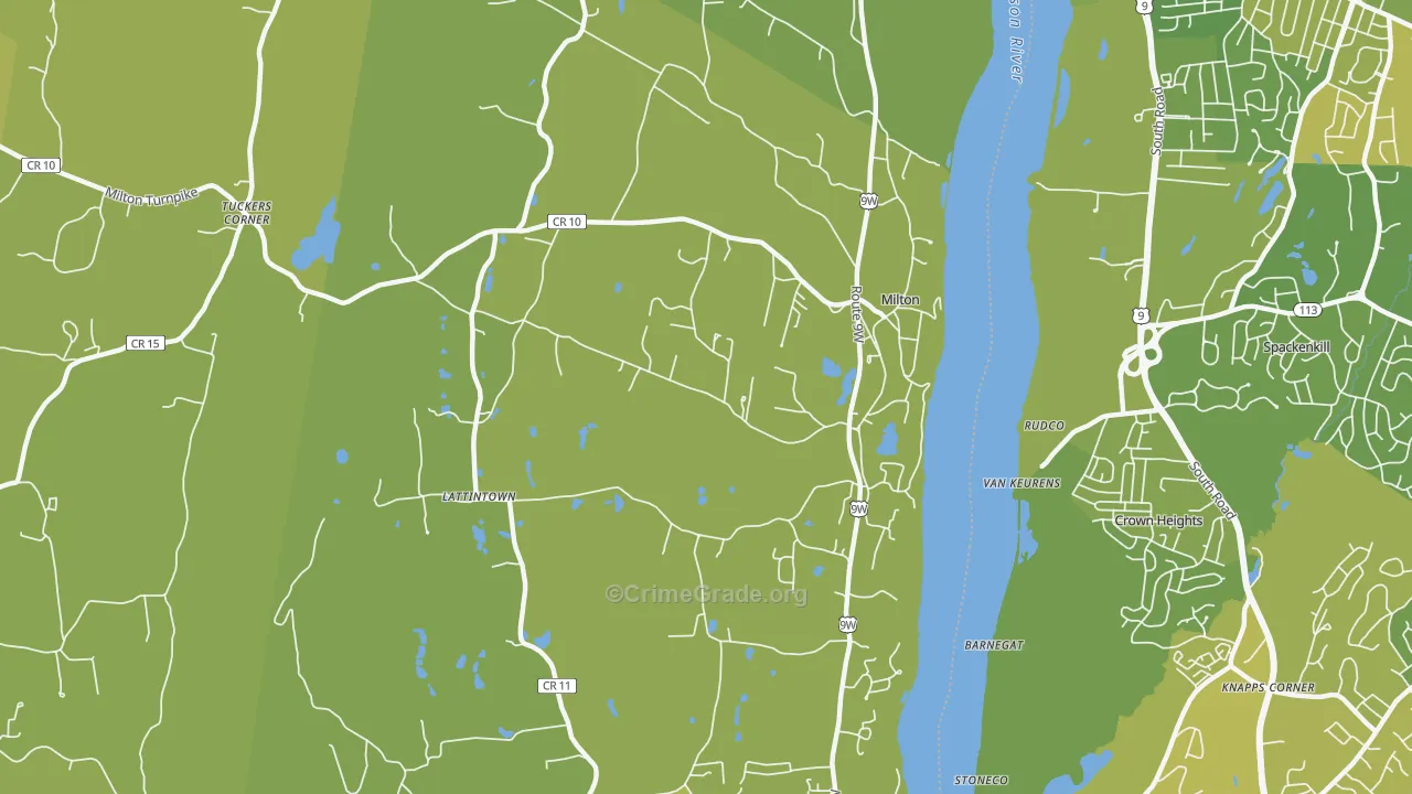 Milton, NY Map of Vehicle Theft Rates