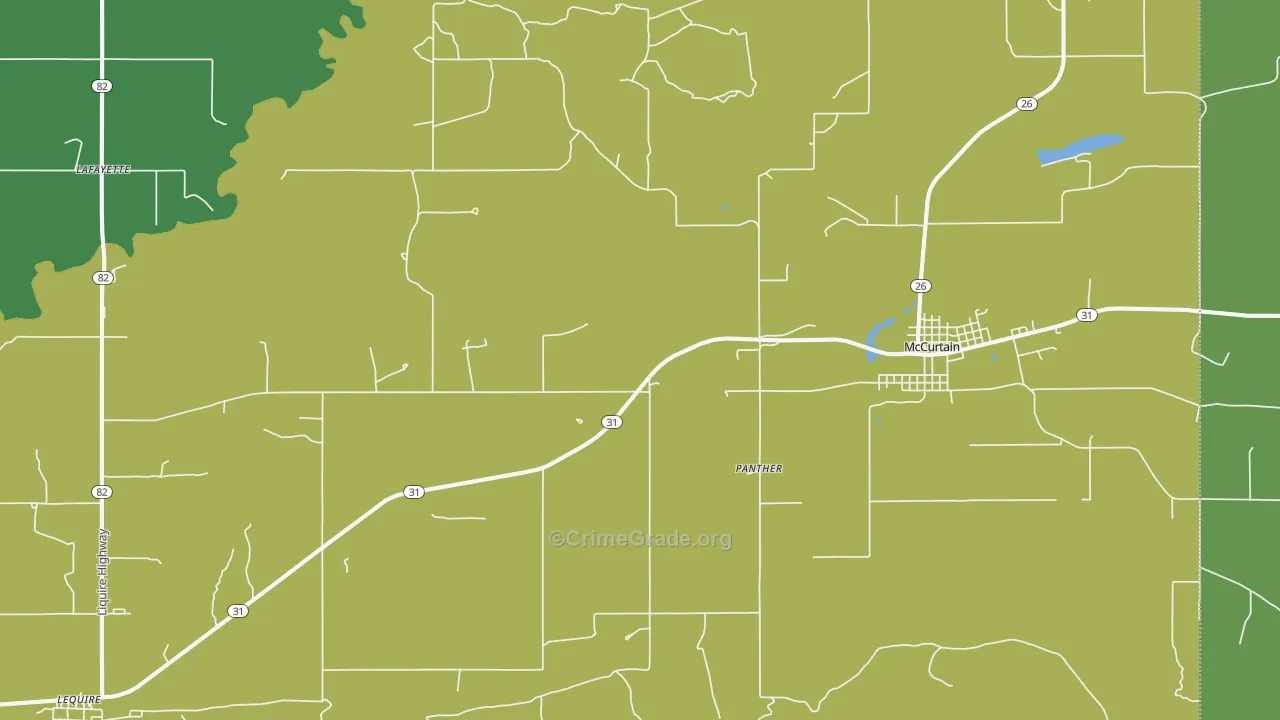 Milton, OK Map of Vehicle Theft Rates