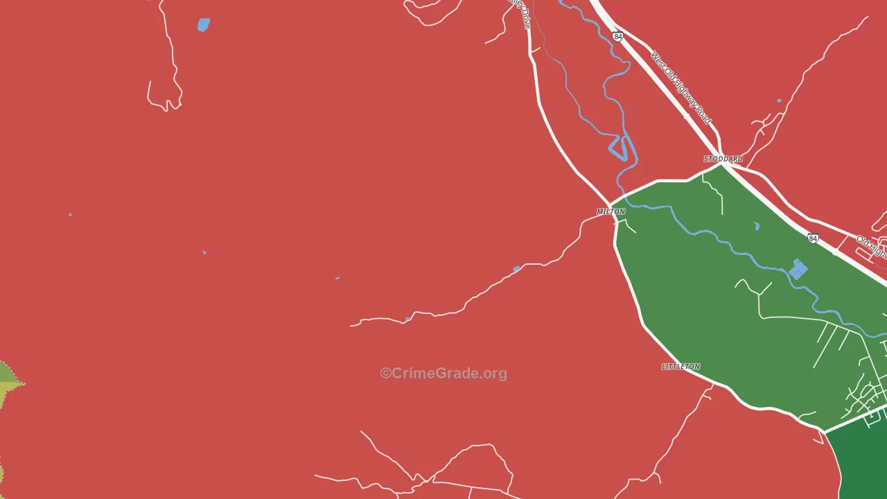 Milton, UT Map of Vehicle Theft Rates