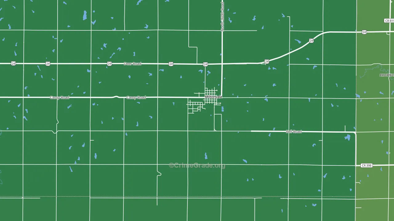Miltonvale, KS Map of Vehicle Theft Rates