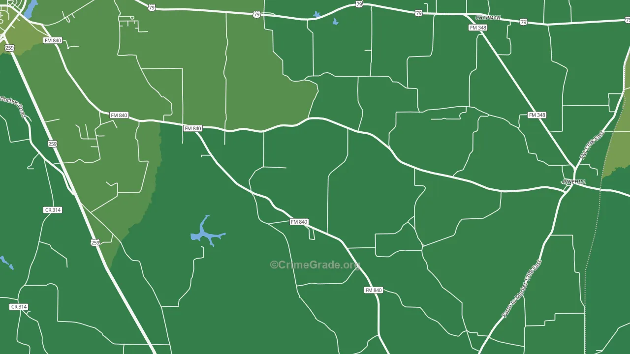 Minden, TX Map of Vehicle Theft Rates