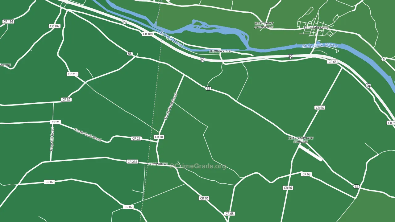 Mindenville, NY Map of Vehicle Theft Rates