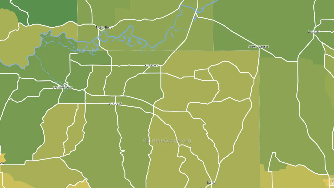 Mindoro, WI Map of Vehicle Theft Rates