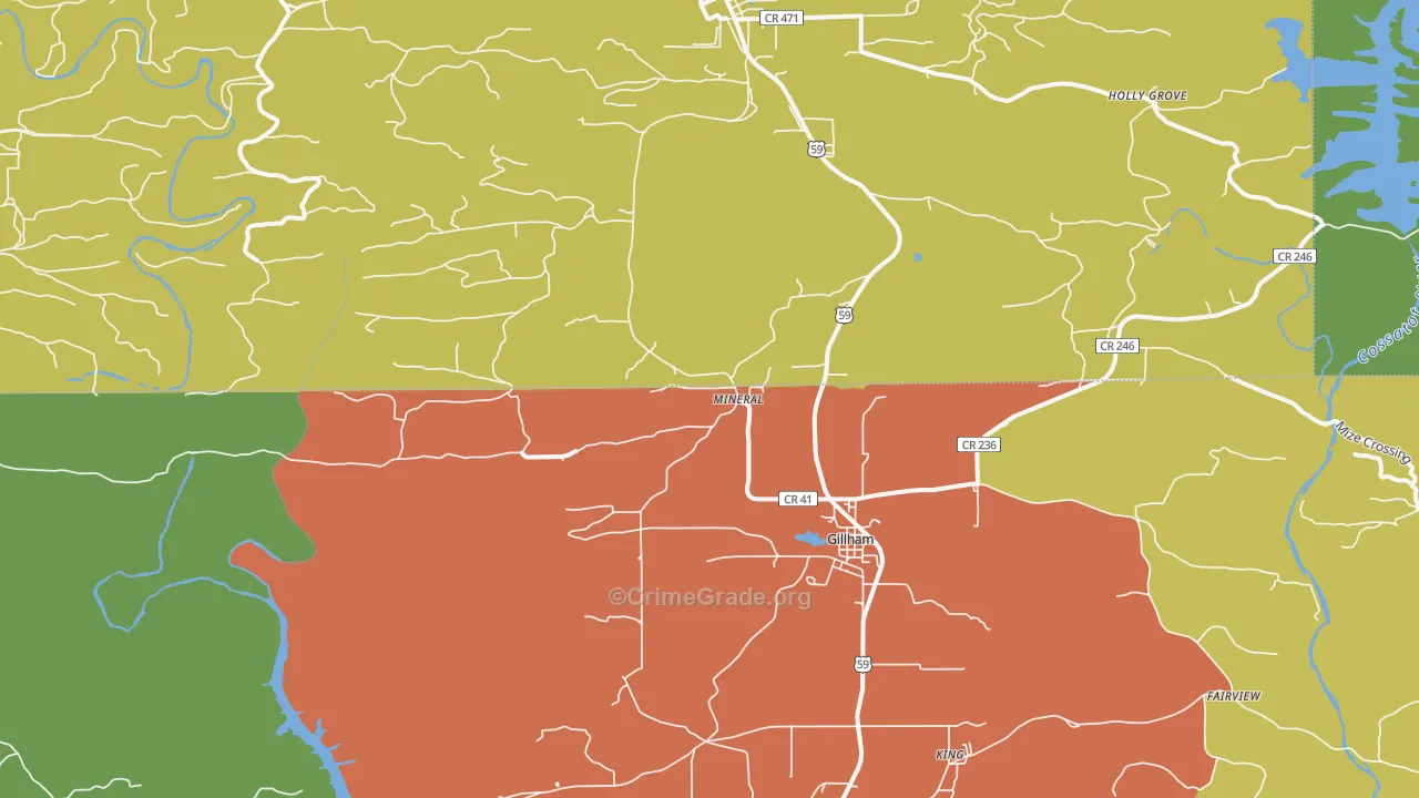 Mineral, AR Map of Vehicle Theft Rates