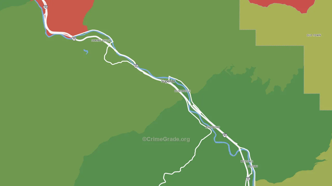 Mineral County, MT Map of Vehicle Theft Rates