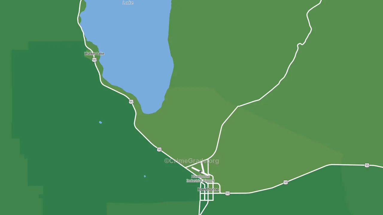 Mineral County, NV Map of Vehicle Theft Rates