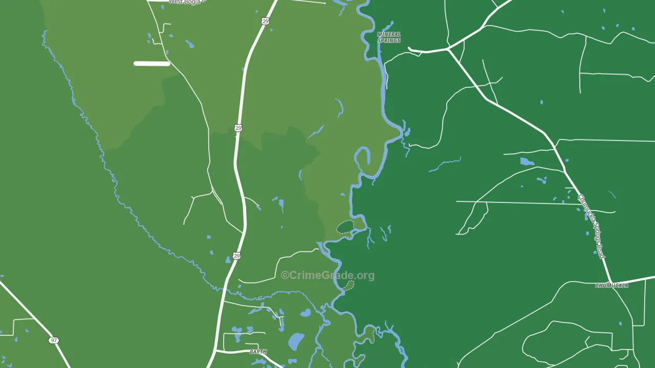 Mineral Springs, FL Map of Vehicle Theft Rates