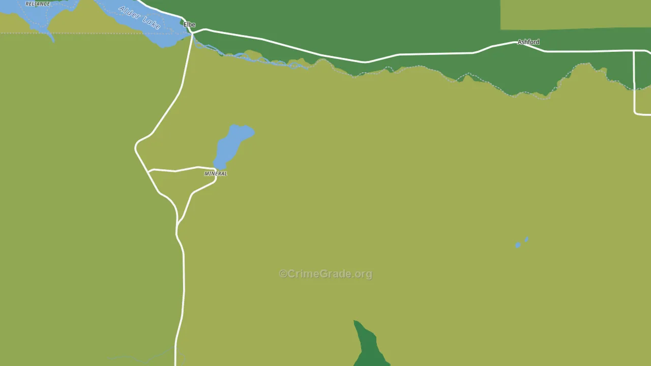 Mineral, WA Map of Vehicle Theft Rates