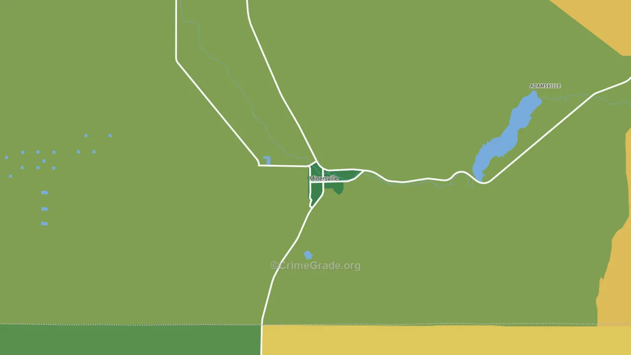 Minersville, UT Map of Vehicle Theft Rates