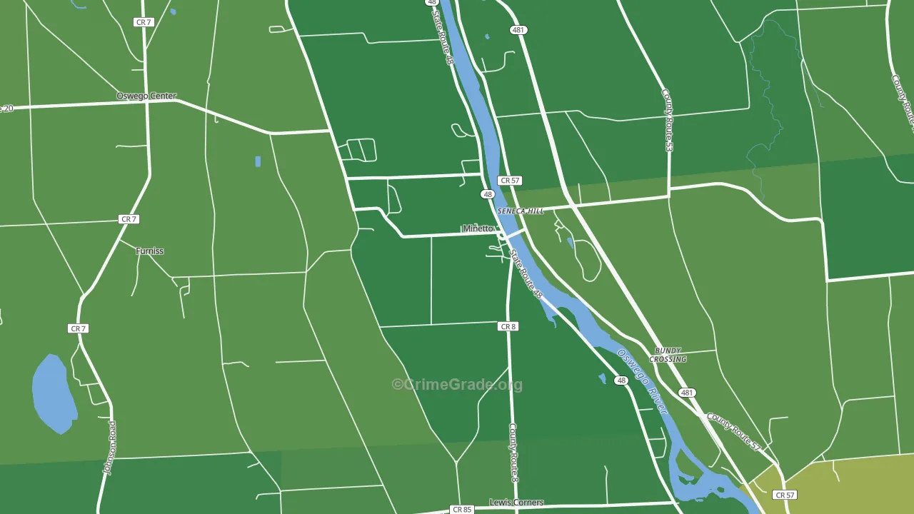 Minetto, NY Map of Vehicle Theft Rates