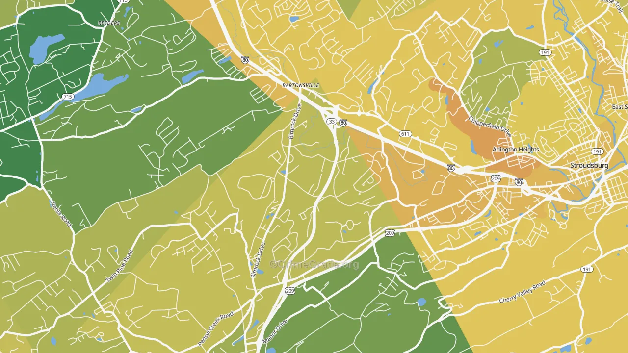 Minisink Hills, PA Map of Vehicle Theft Rates