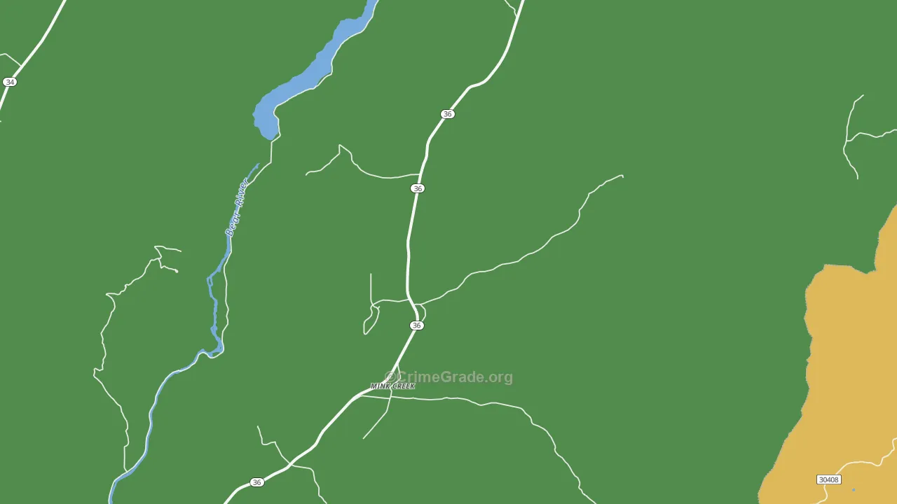 Mink Creek, ID Map of Vehicle Theft Rates