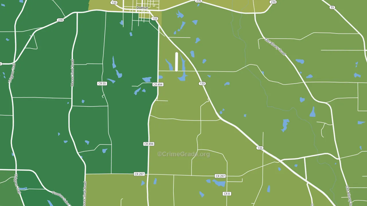 Minnesota, GA Map of Vehicle Theft Rates