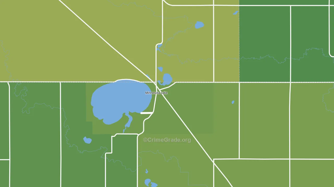 Minnesota Lake, MN Map of Vehicle Theft Rates