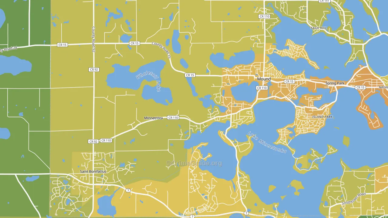Minnetrista, MN Map of Vehicle Theft Rates