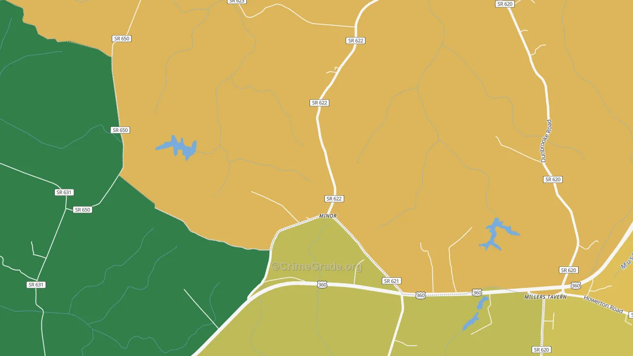 Minor, VA Map of Vehicle Theft Rates