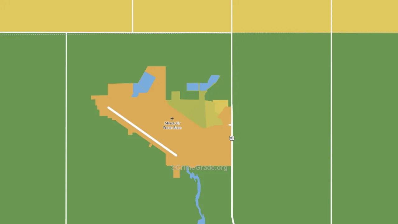 Minot Afb, ND Map of Vehicle Theft Rates