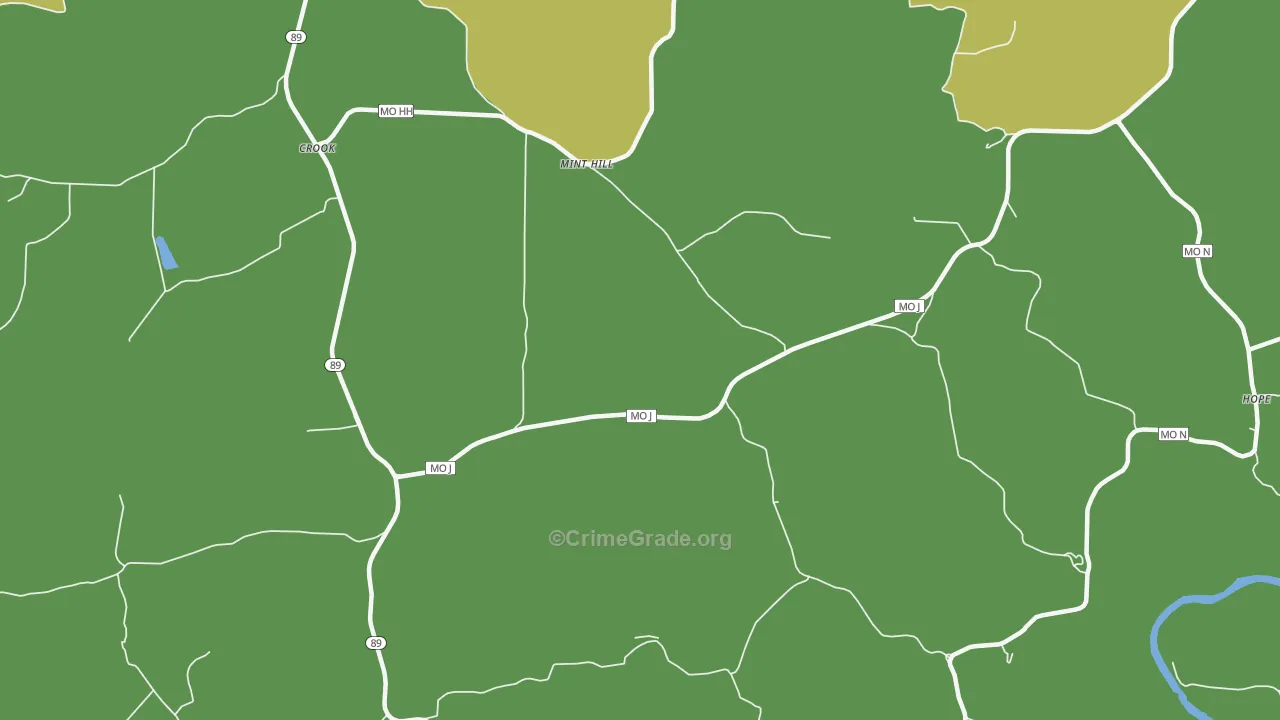 Mint Hill, MO Map of Vehicle Theft Rates