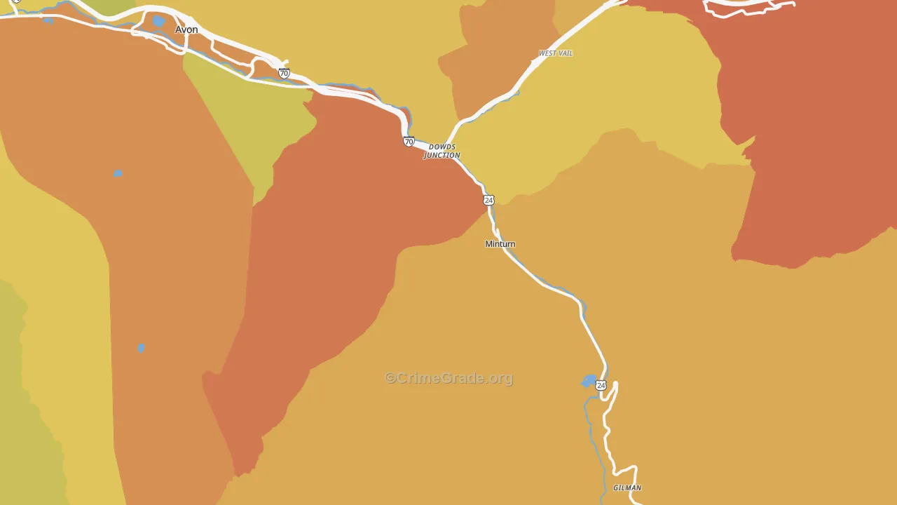 Minturn, CO Map of Vehicle Theft Rates