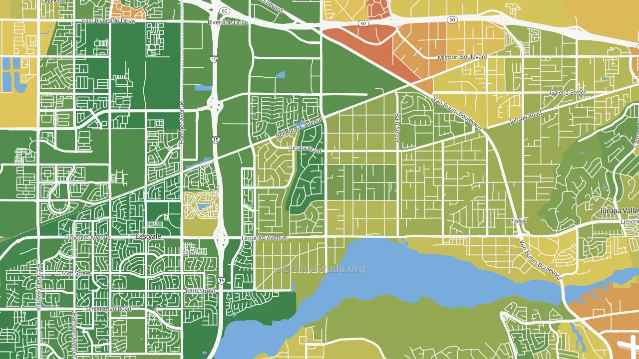 Mira Loma, CA Map of Vehicle Theft Rates