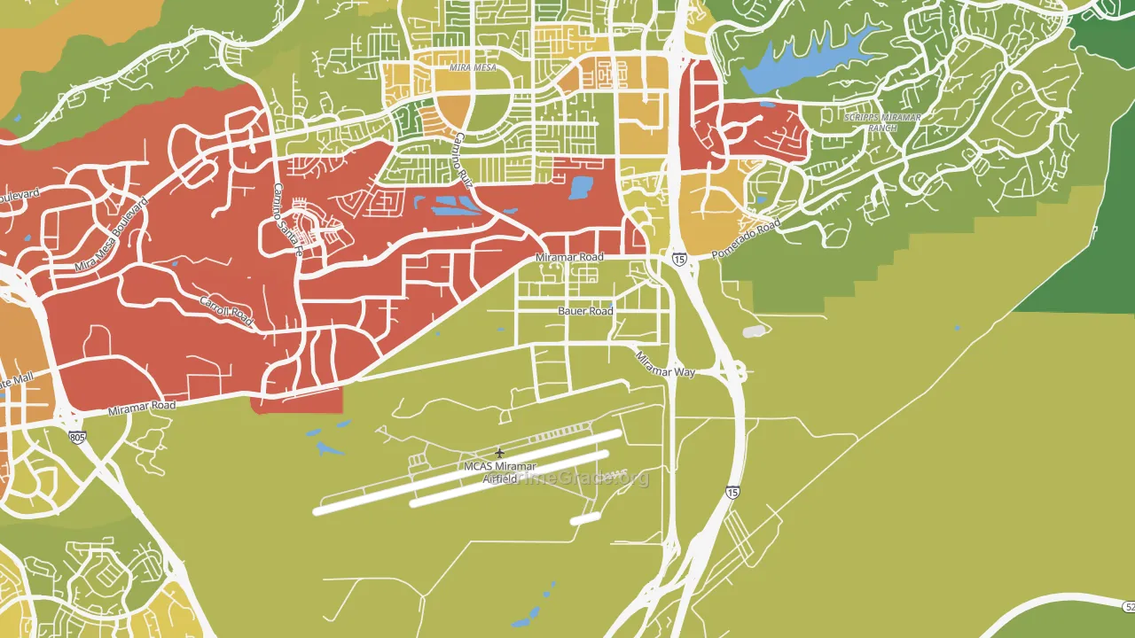 Miramar, San Diego, CA Map of Vehicle Theft Rates