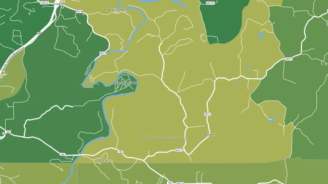 Miramiguoa Park, MO Map of Vehicle Theft Rates