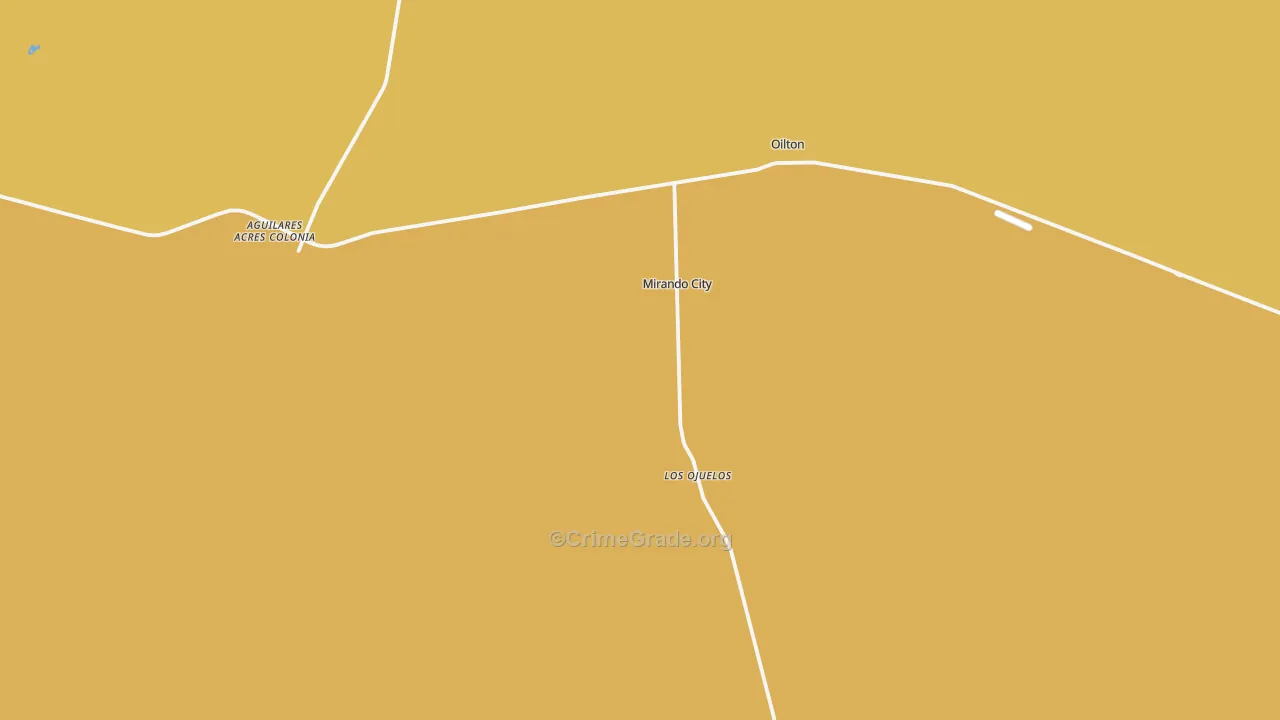 Mirando City, TX Map of Vehicle Theft Rates