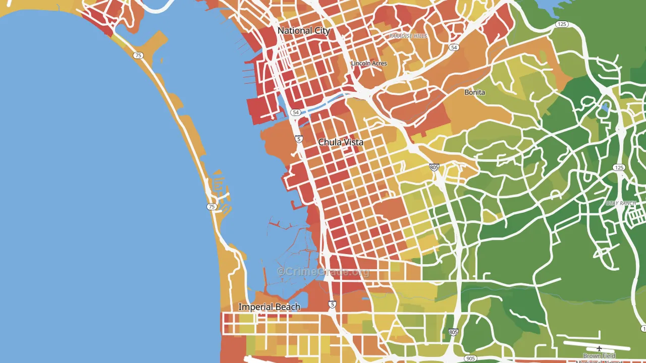 Mission Bay, San Diego, CA Map of Vehicle Theft Rates