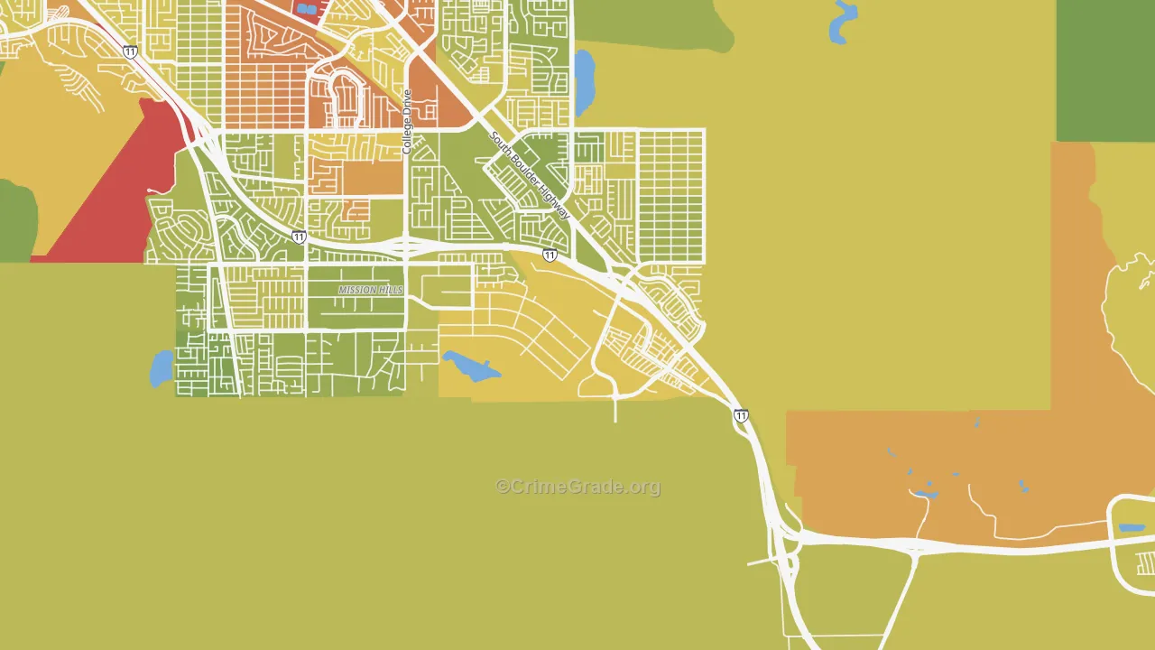 Mission Hills, Henderson, NV Map of Vehicle Theft Rates