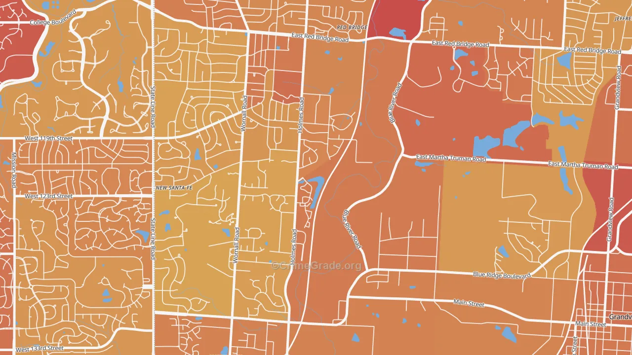 Mission Lake, Kansas City, MO Map of Vehicle Theft Rates