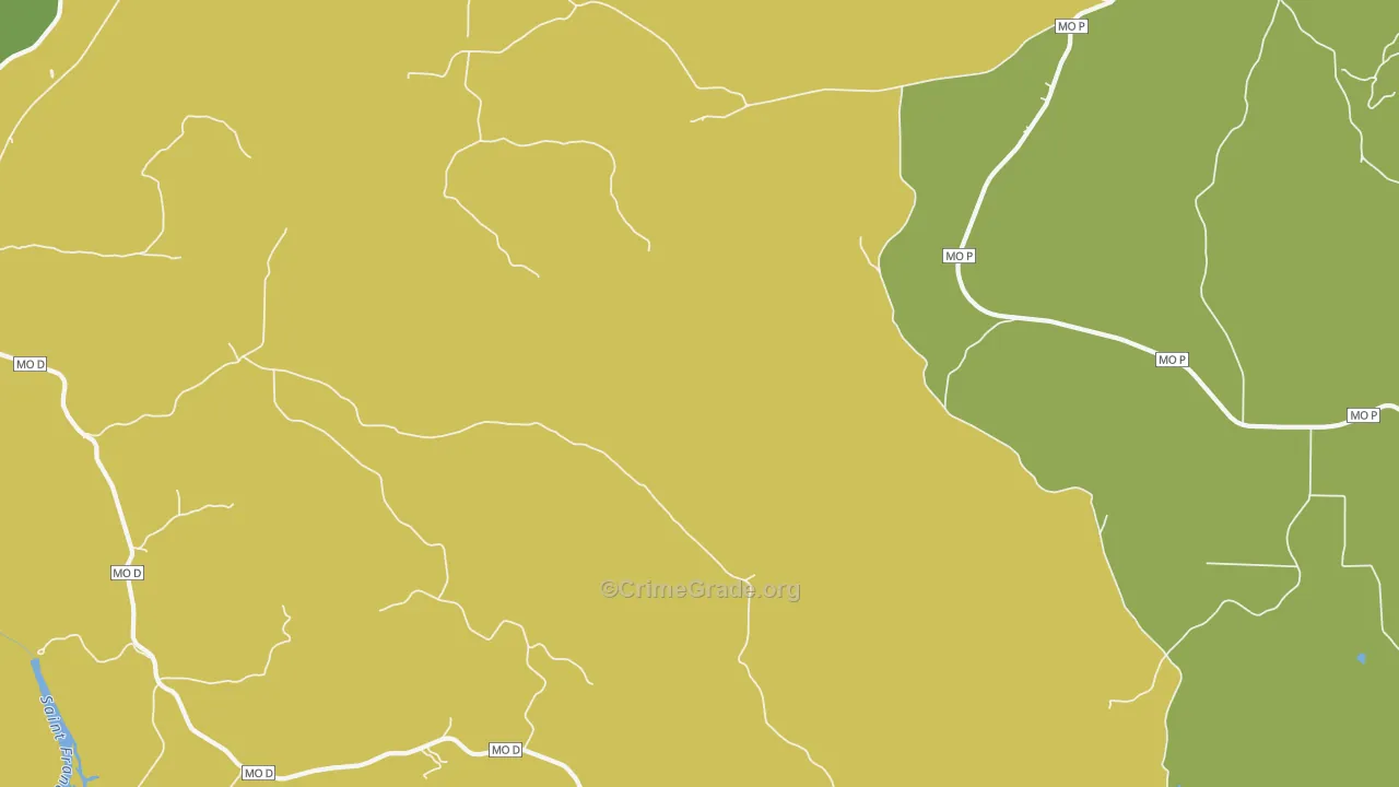 Missionary Acres, MO Map of Vehicle Theft Rates