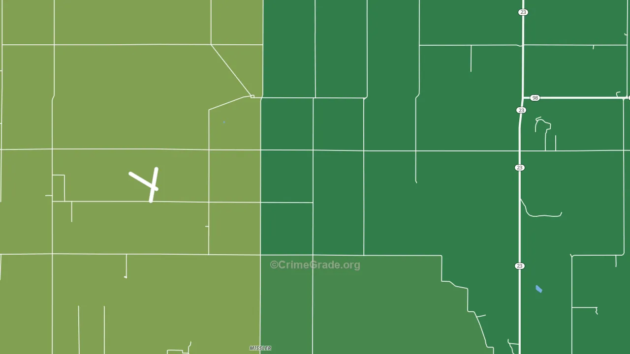 Missler, KS Map of Vehicle Theft Rates