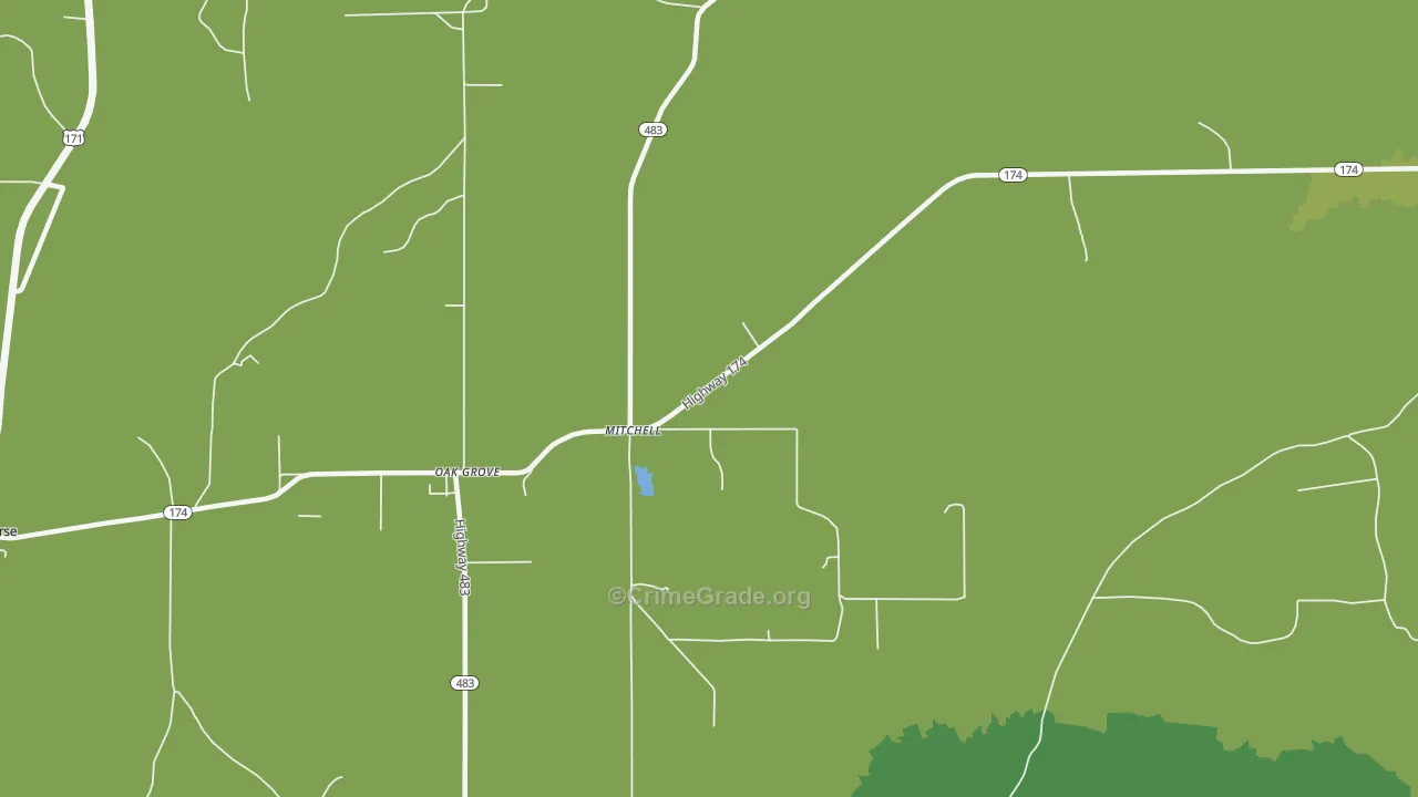Mitchell, LA Map of Vehicle Theft Rates