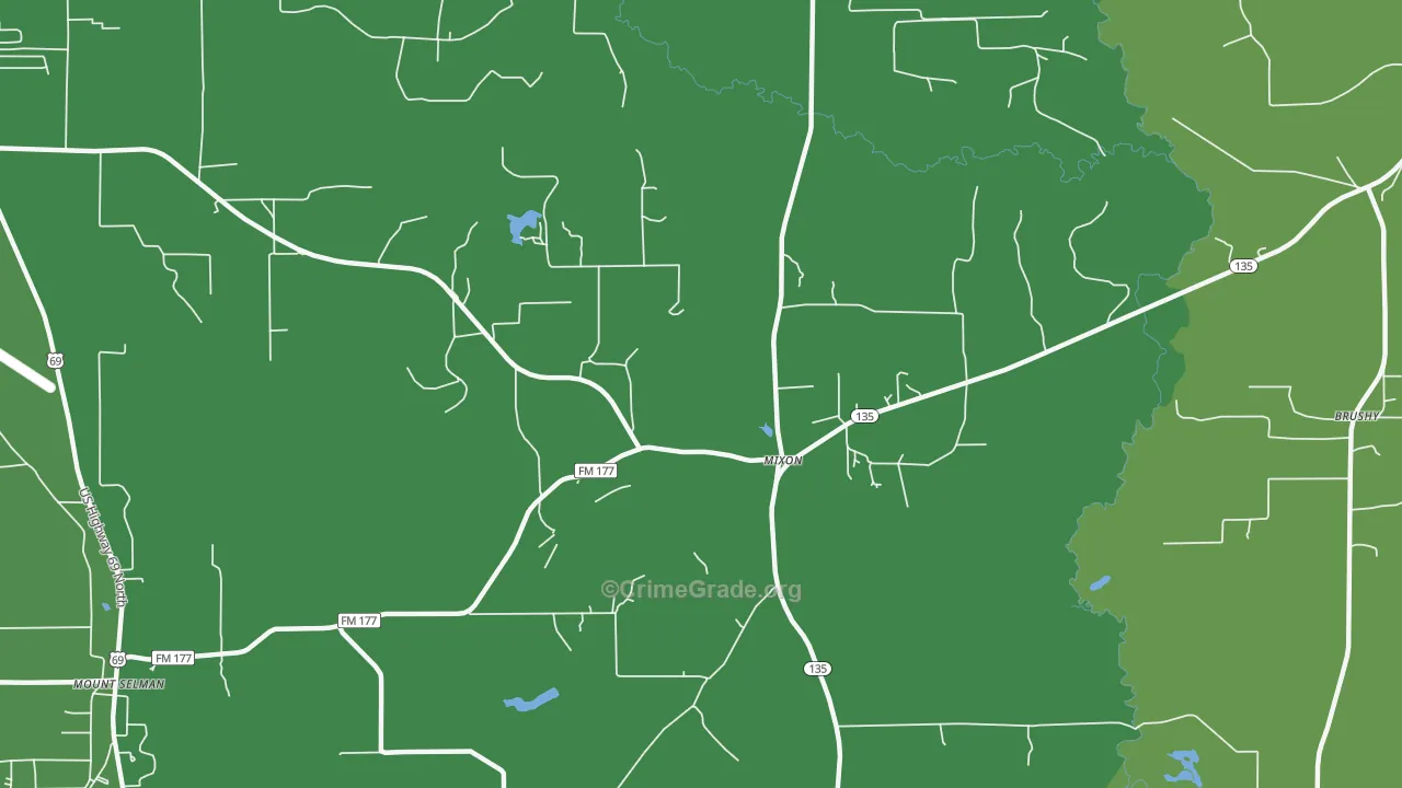 Mixon, TX Map of Vehicle Theft Rates