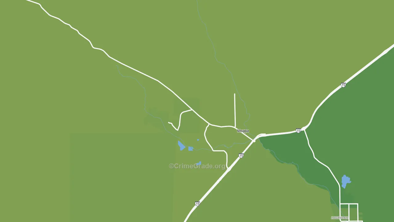 Moapa, NV Map of Vehicle Theft Rates