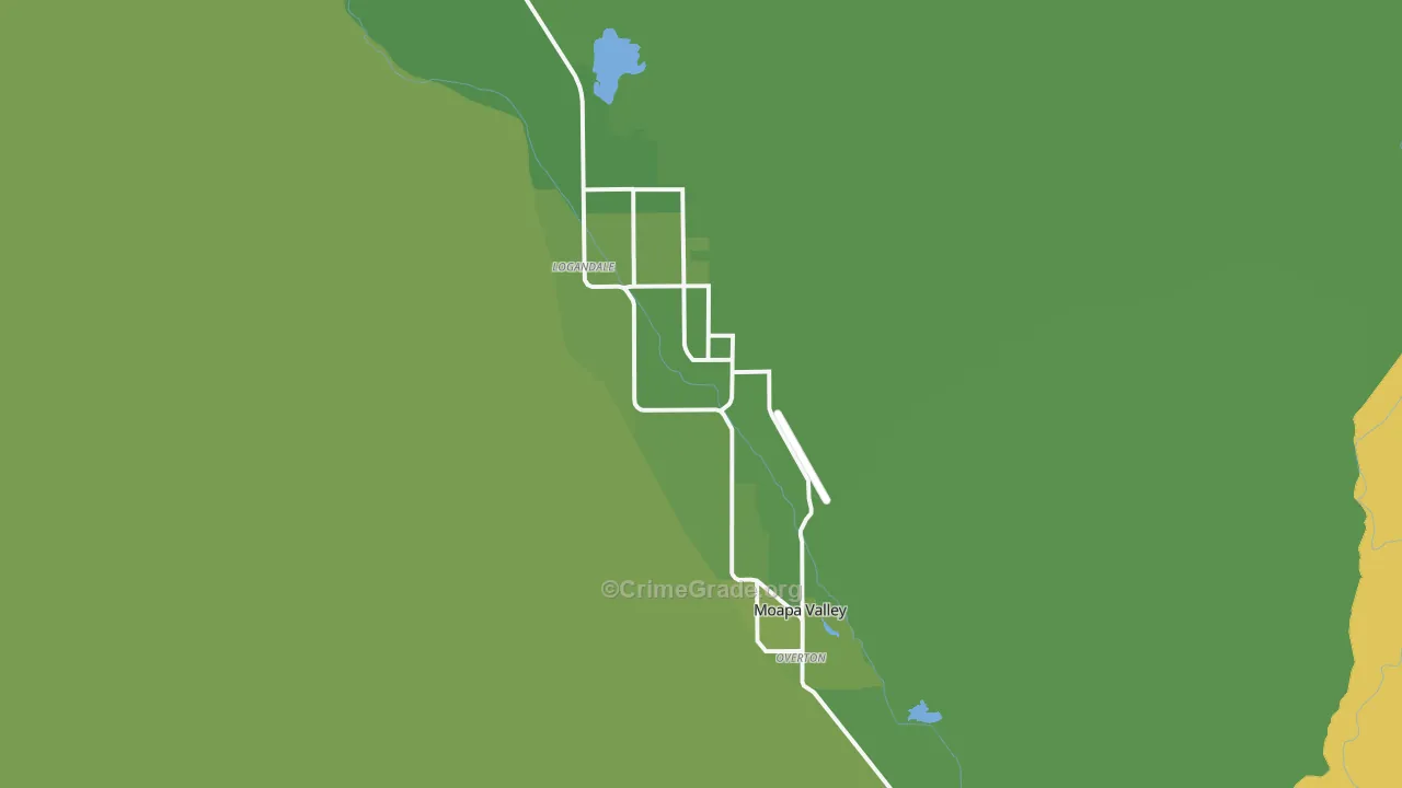 Moapa Valley, NV Map of Vehicle Theft Rates