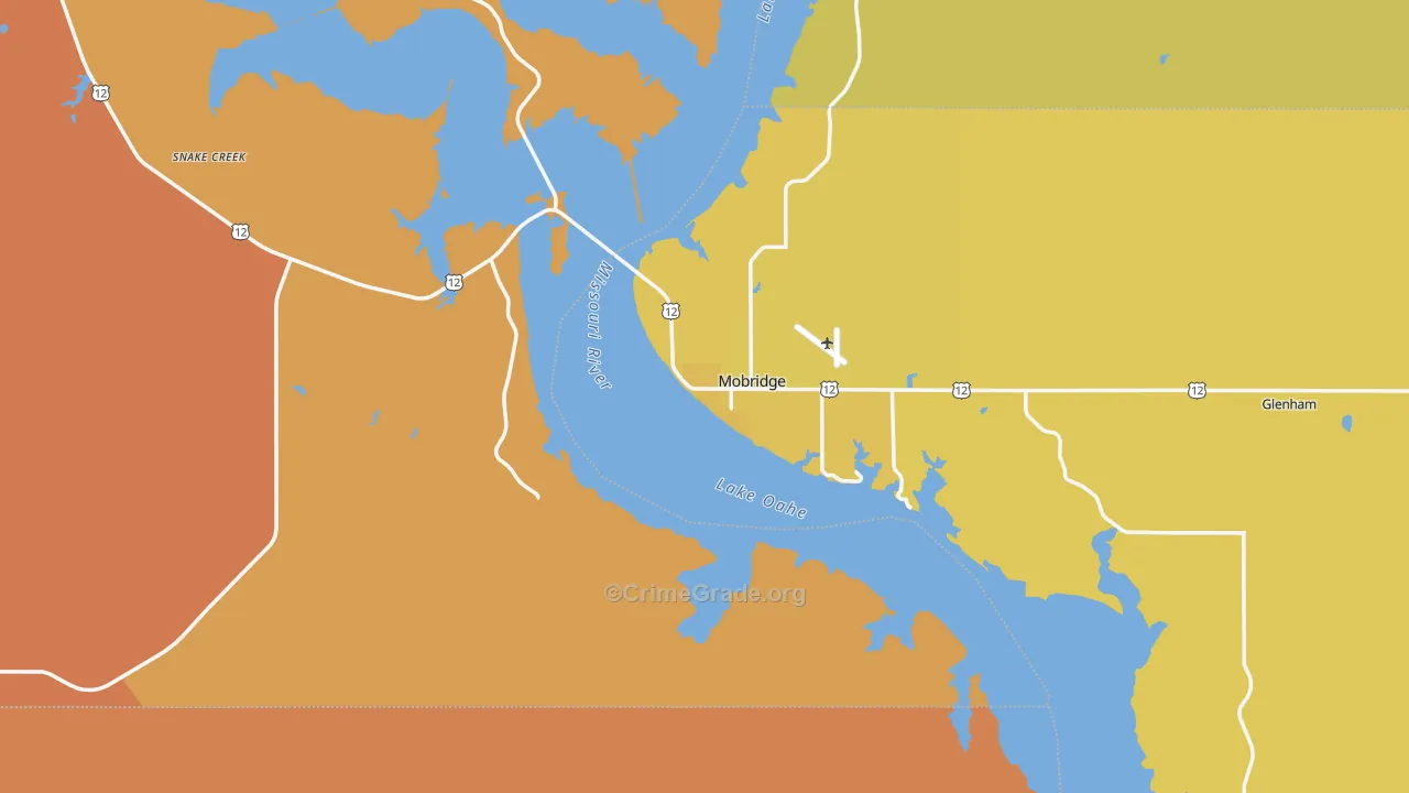Mobridge, SD Map of Vehicle Theft Rates