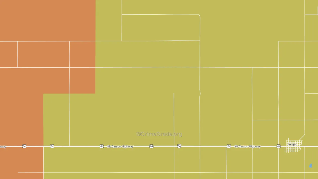 Mocane, OK Map of Vehicle Theft Rates
