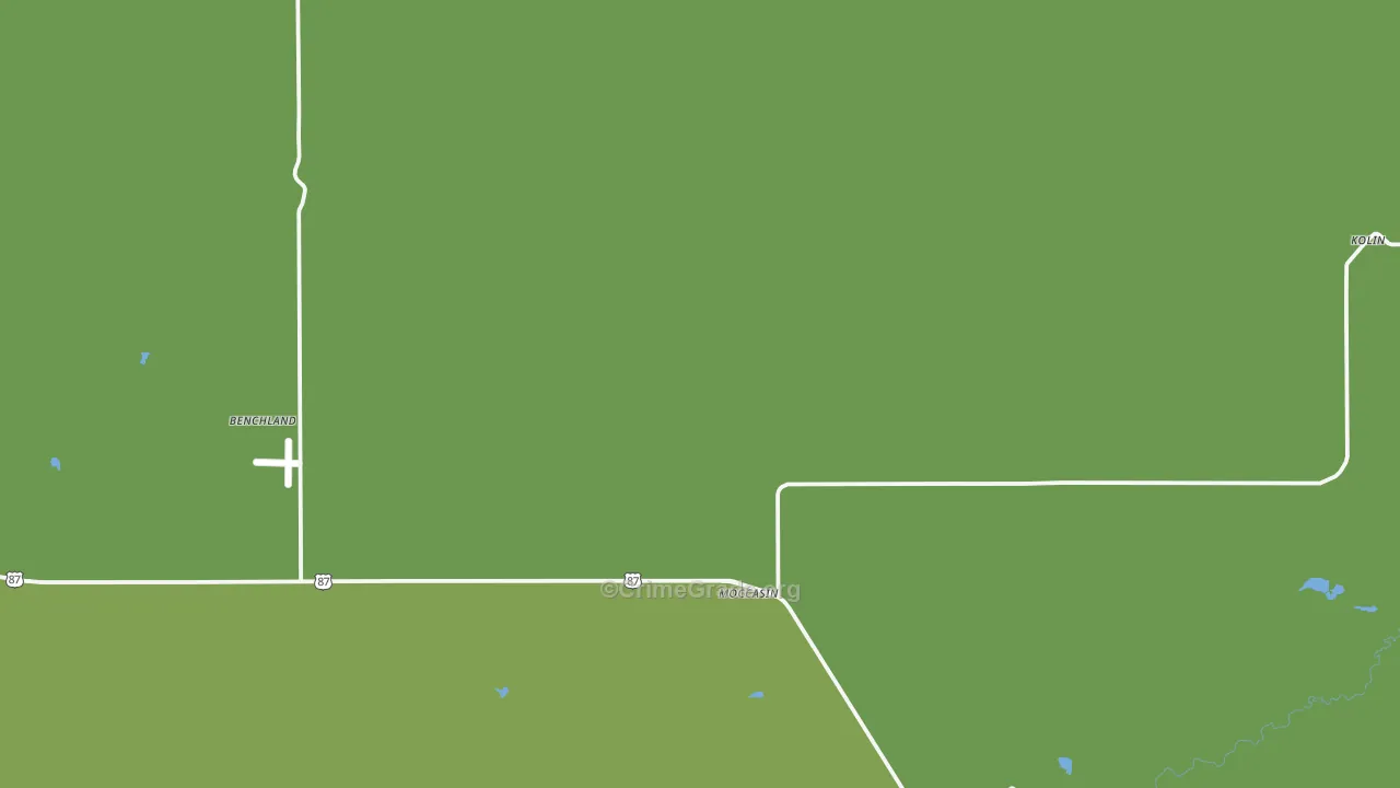 Moccasin, MT Map of Vehicle Theft Rates