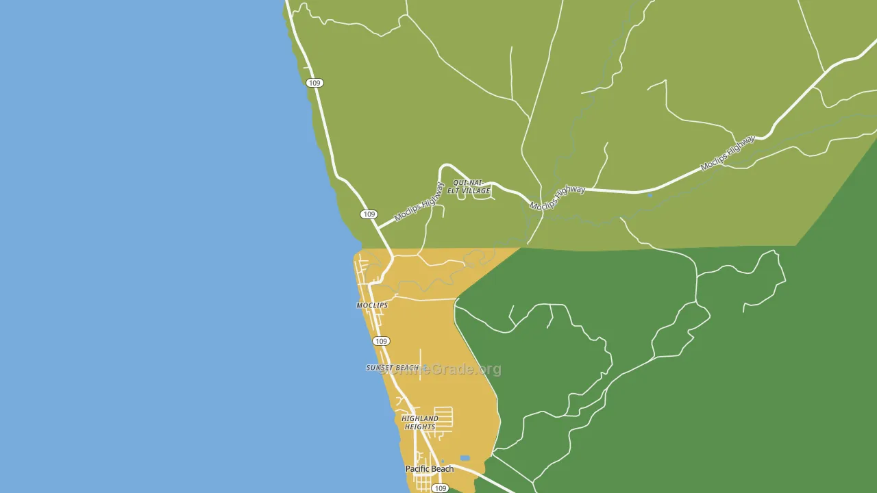 Moclips, WA Map of Vehicle Theft Rates