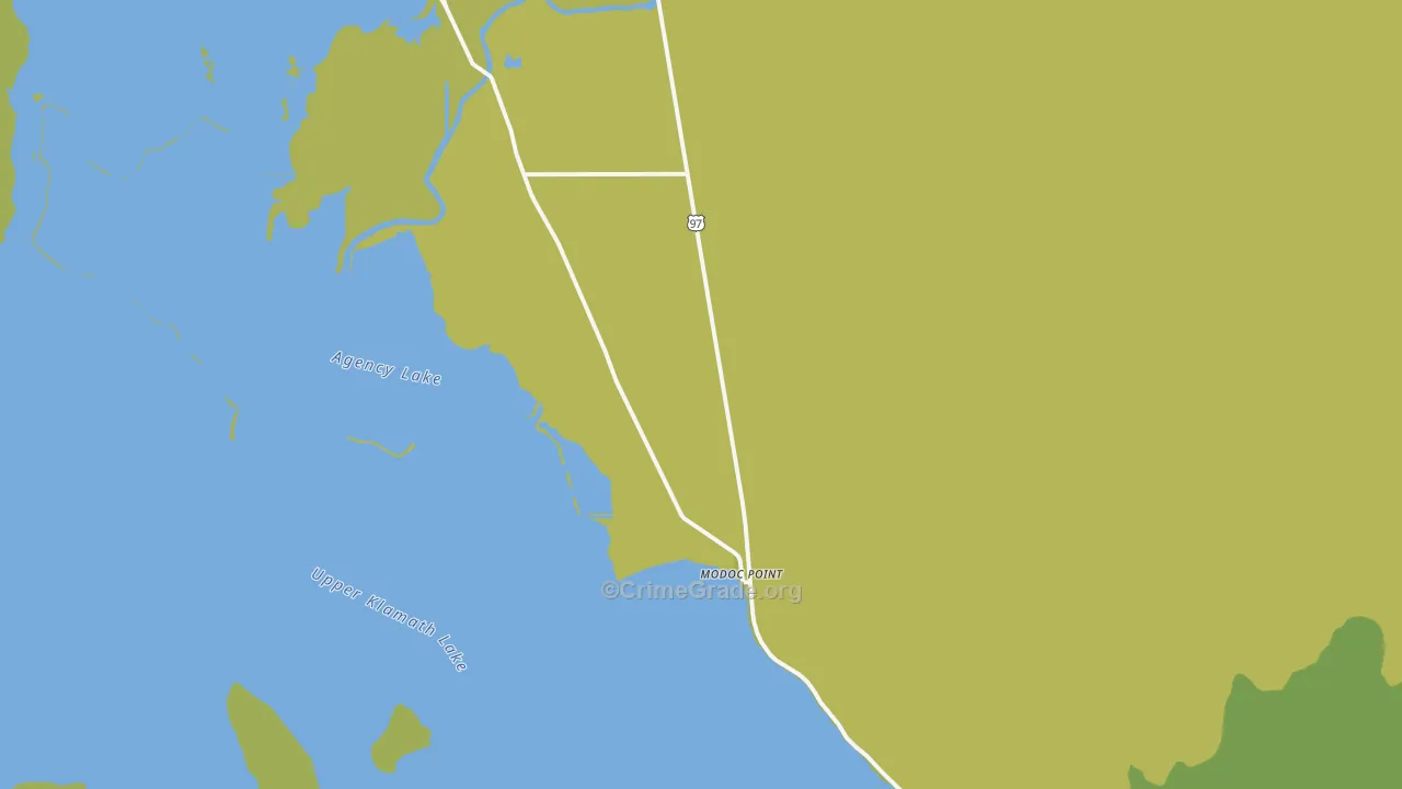 Modoc Point, OR Map of Vehicle Theft Rates
