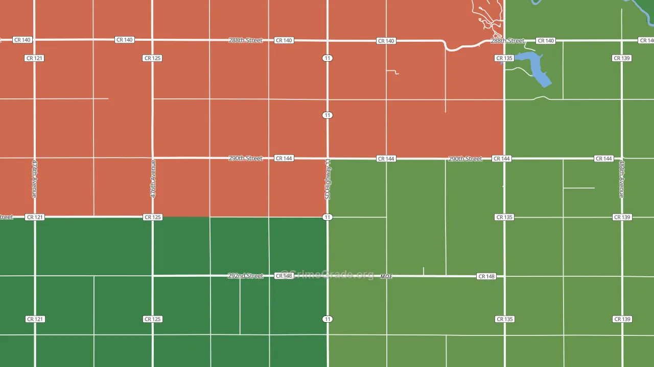 Moe, SD Map of Vehicle Theft Rates