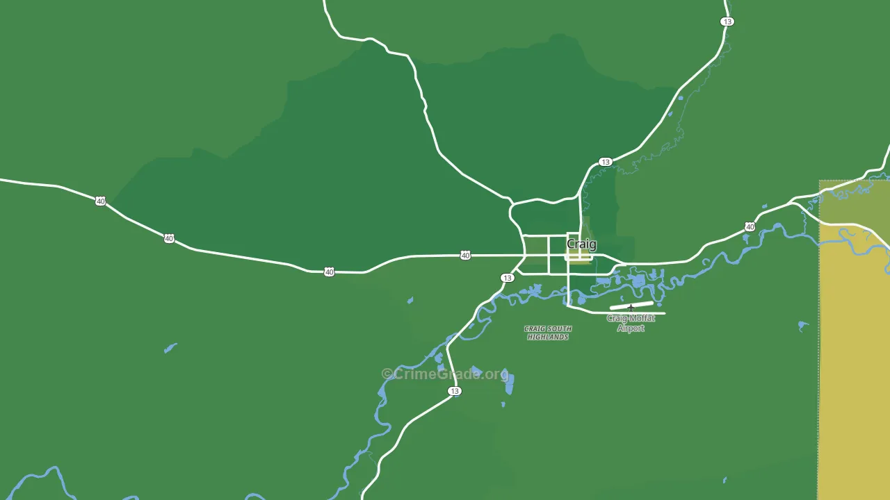Moffat County, CO Map of Vehicle Theft Rates